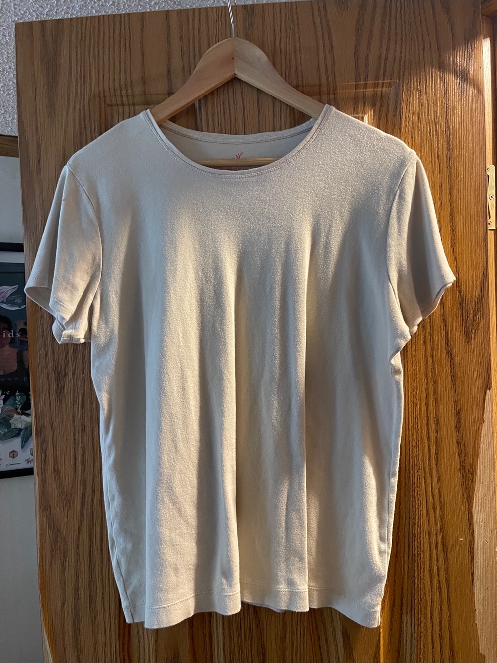 Essentials Short-Sleeve Crewneck T‑Shirt in Cream